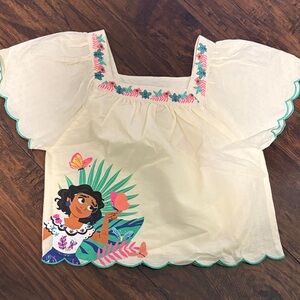 Disney Cream Top with Character and Floral Accents